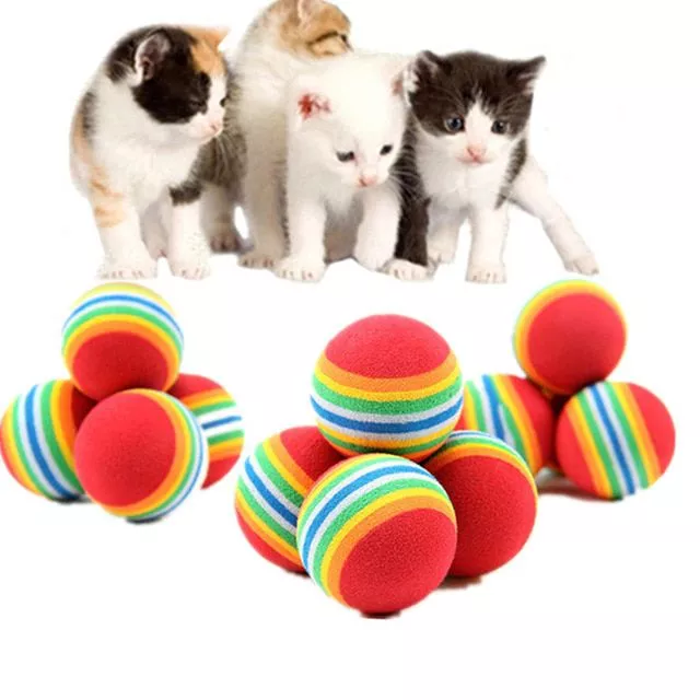 Bola colorida gato brinquedo bola eva material espuma bola de algodão pet  brinquedo bola pequeno cão suprimentos jogos para cães interativos  brinquedos do cão - AliExpress