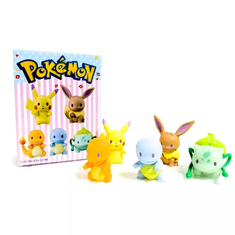 Novo pokemon bolsa cega 1 pçs boneca + 3 jogo coleção cartão pikachu  charmander aleatório 1 pacote de interesse animetoys presente