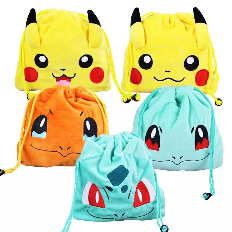 Pokemon pikachu drawstring saco de armazenamento organizar saco