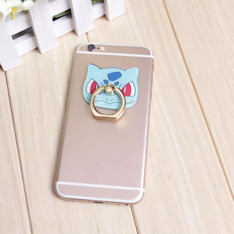 suporte anel dedo para celular anime pokemon bulbasaur Capinha p/ Celular Stitch + Suporte Case Capa Smartphone iPhone Samsung