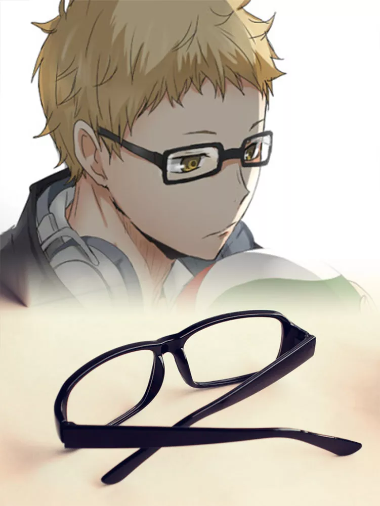 Óculos Haikyuu!! Anime fantasia para cosplay, acessórios para cosplay tsukishima karaokê no.11 tsukishima anime haiukyu 2