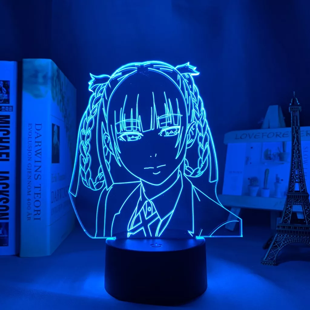 1794703380 1 Luminária Kakegurui Anime lâmpada noturna led kirari, momobami, luz noturna para decoração de quarto, presente de aniversário, lâmpada 3d, kakegurui