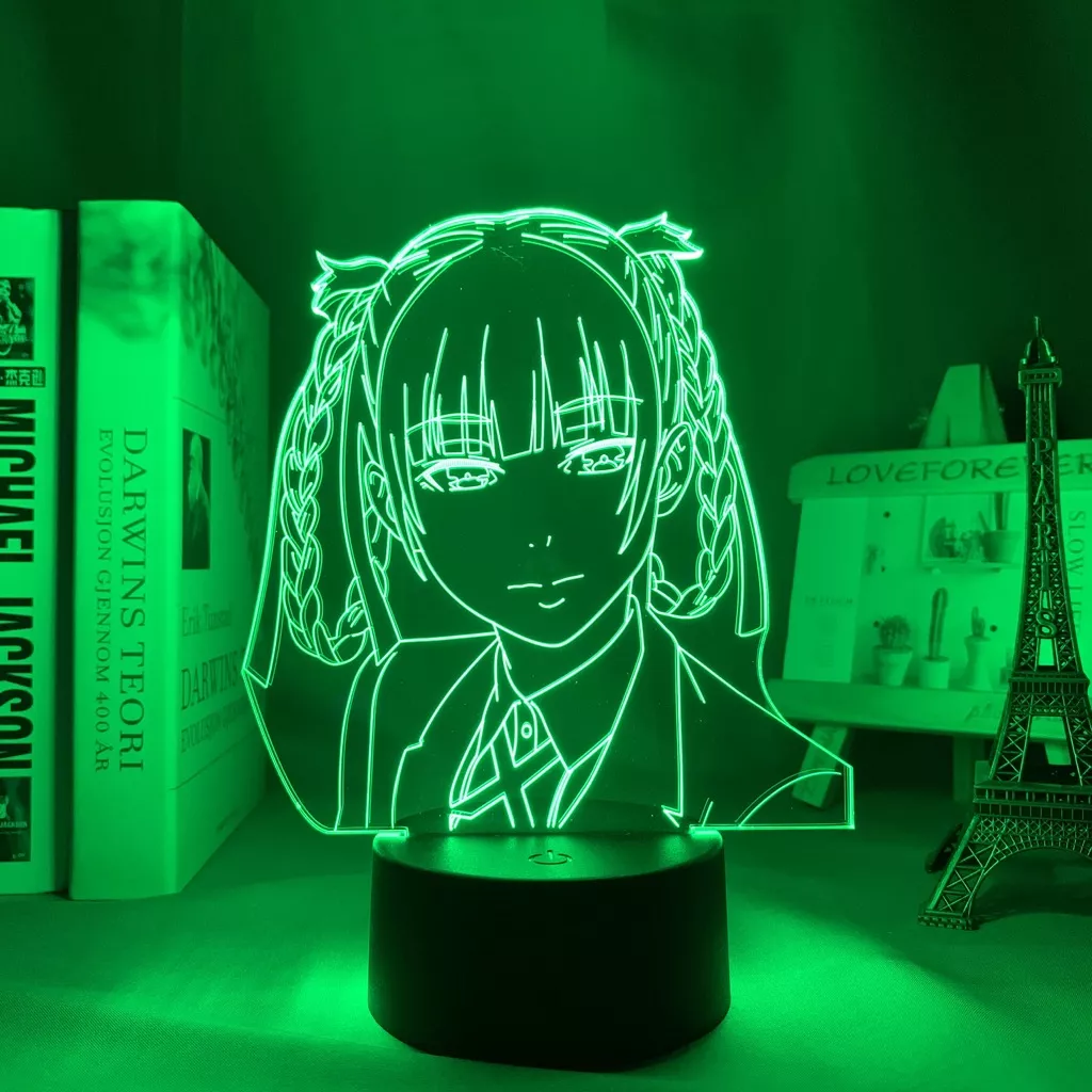 1847810608 1 Luminária Kakegurui Anime lâmpada noturna led kirari, momobami, luz noturna para decoração de quarto, presente de aniversário, lâmpada 3d, kakegurui